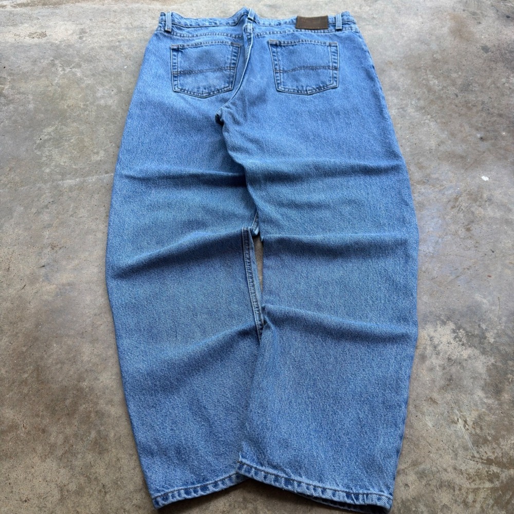 Vintage 90s Polo Ralph Lauren Baggy Jeans Y2K Wide Leg Workwear Blue 38x30 (f1)